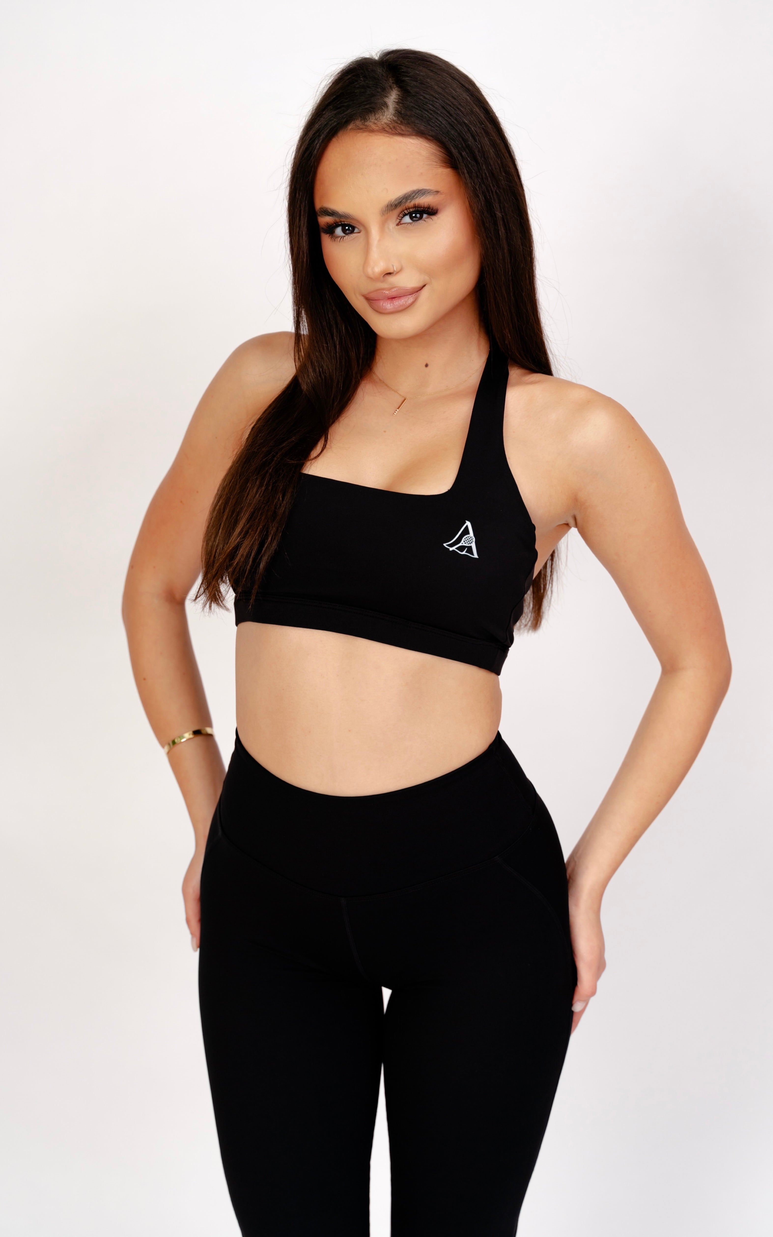 ALORA Signature Sculpt Set Black – Bustieră cu susținere si pantaloni evazați