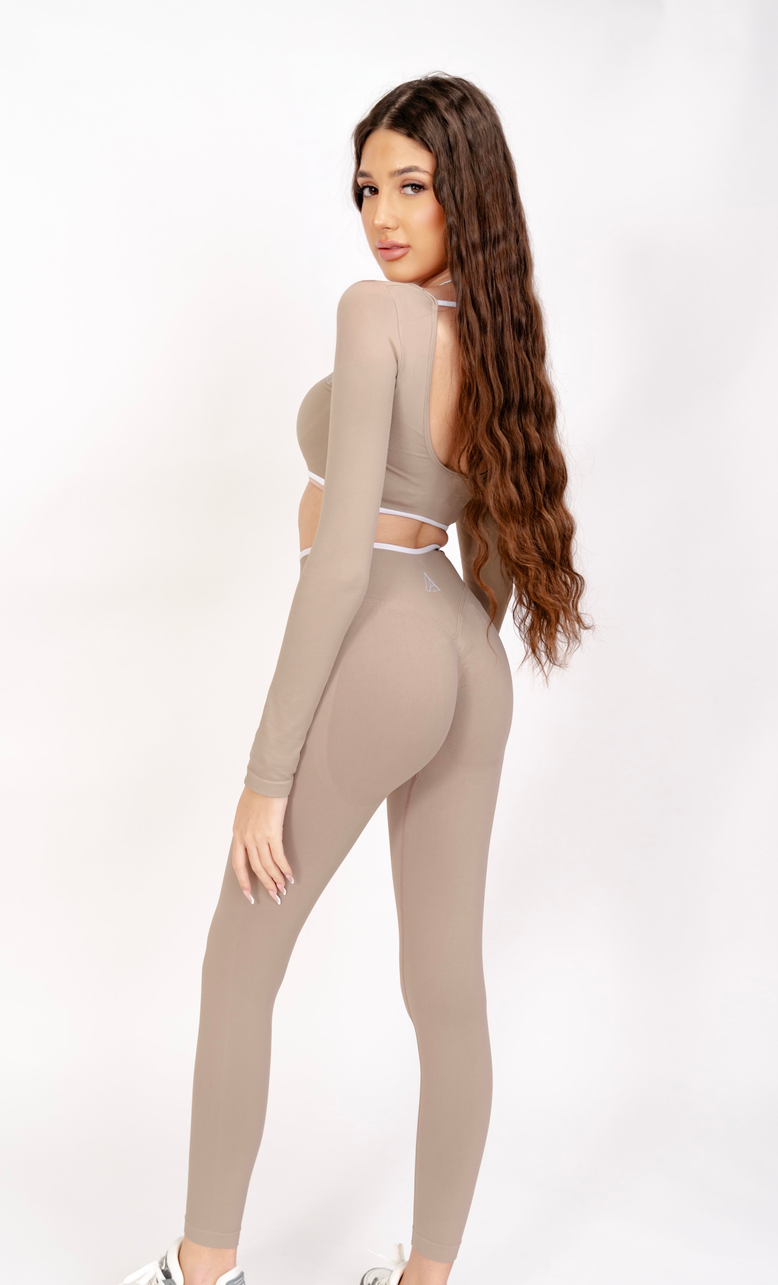 Set 2 piese Eclipse Nude Cappuccino - Top si Colanți