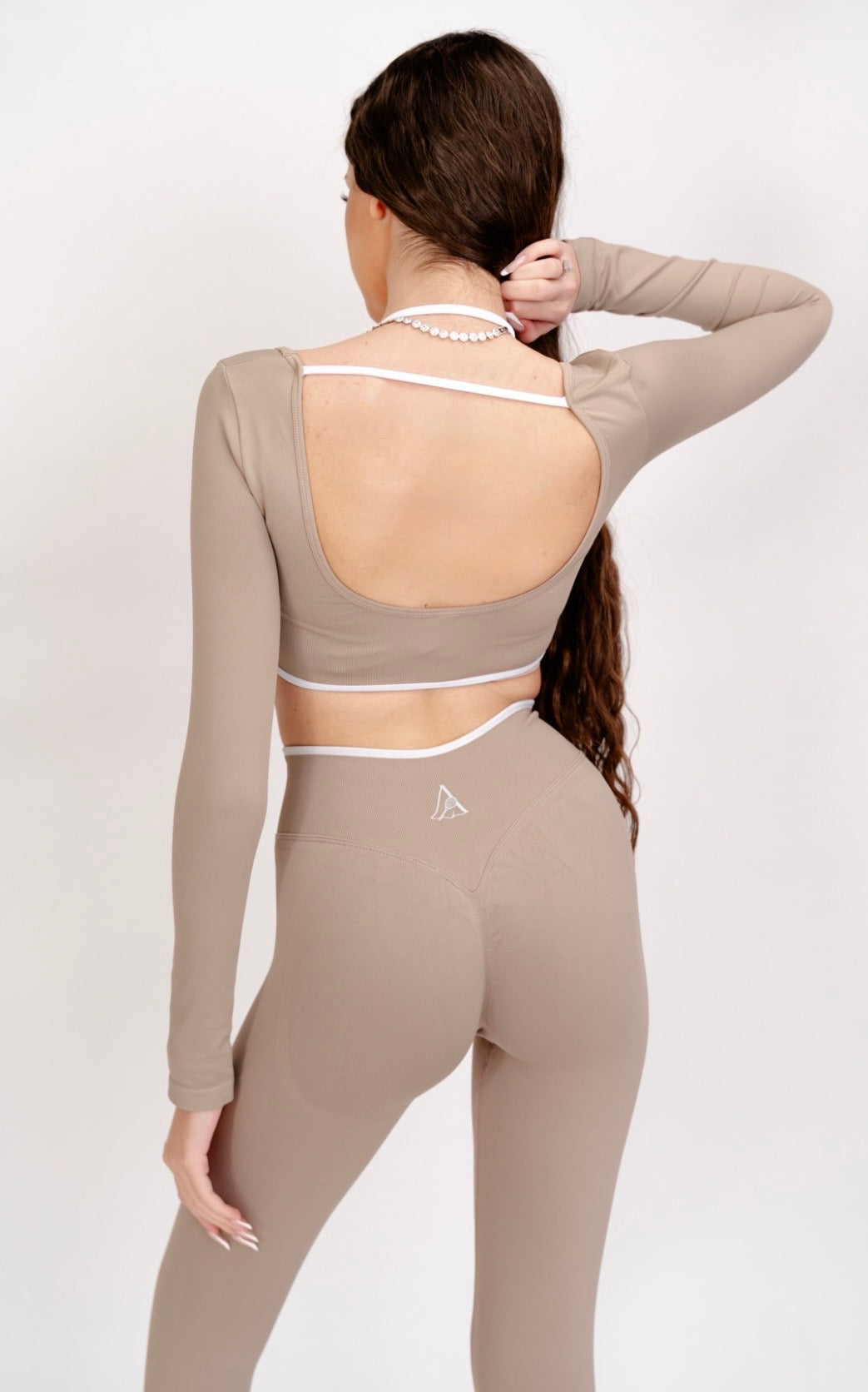 Set 2 piese Eclipse Nude Cappuccino - Top si Colanți