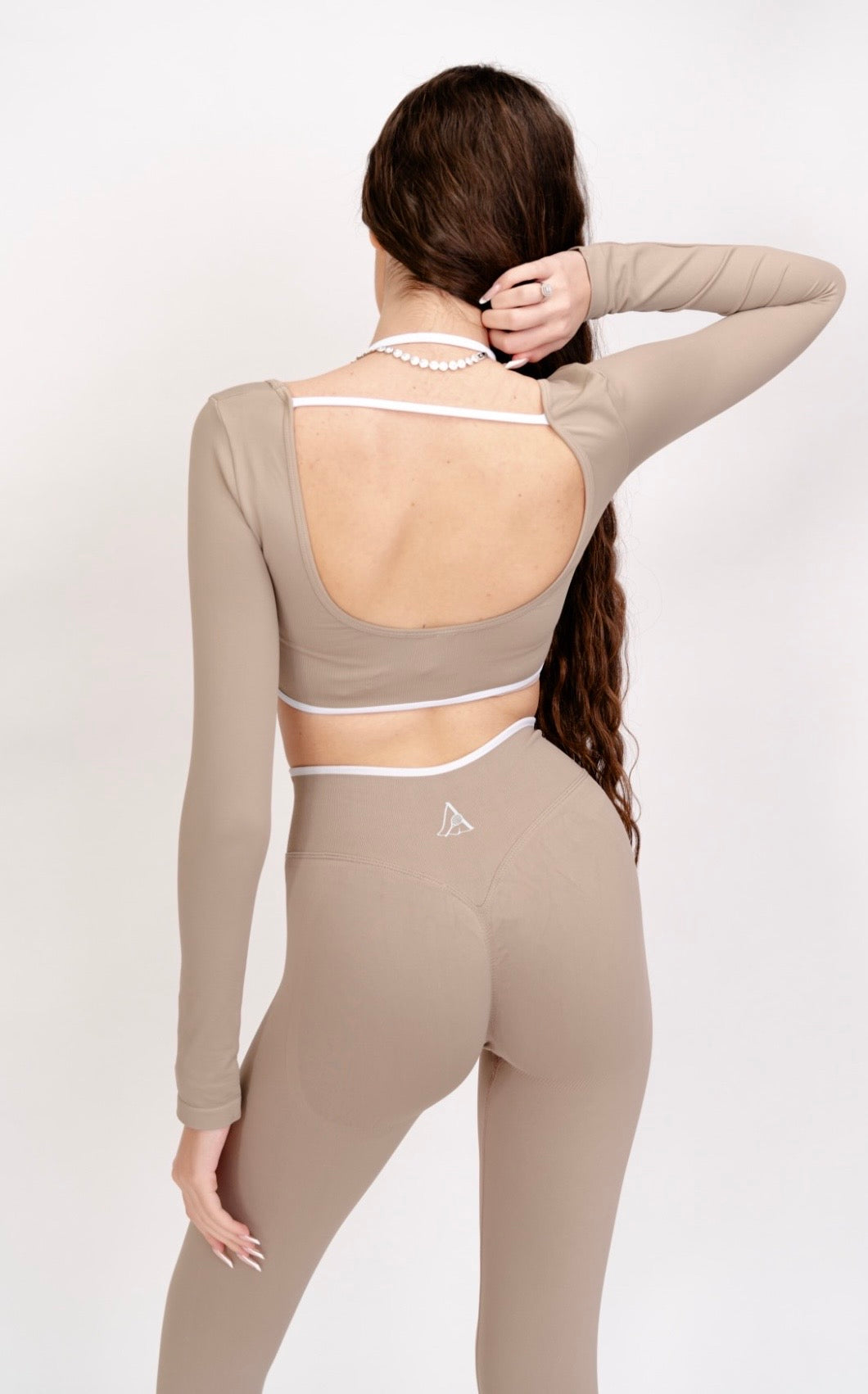 Set 2 piese Eclipse Nude Cappuccino - Top si Colanți