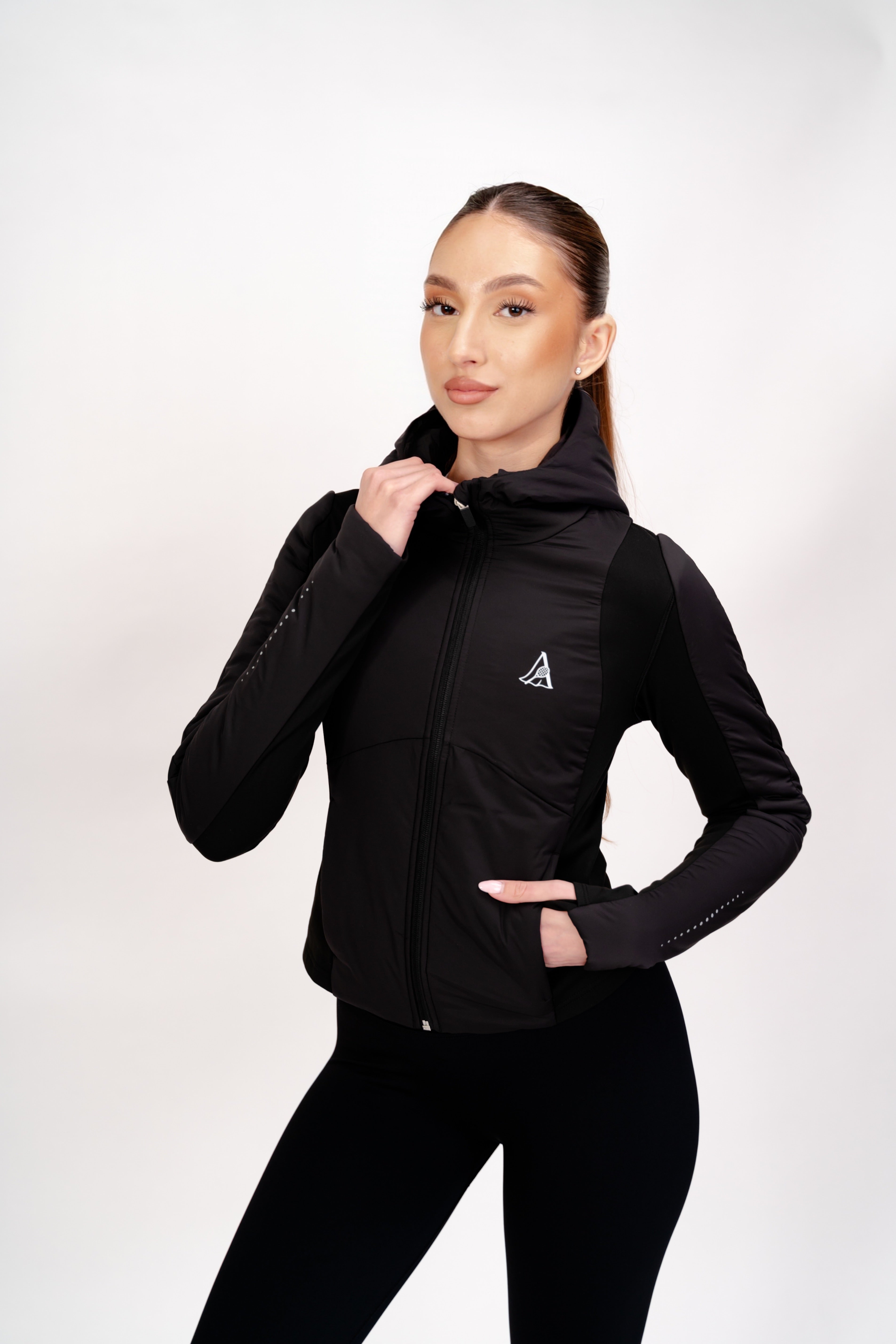 Geacă sport damă cu fermoar și detalii reflectorizante - ALORA