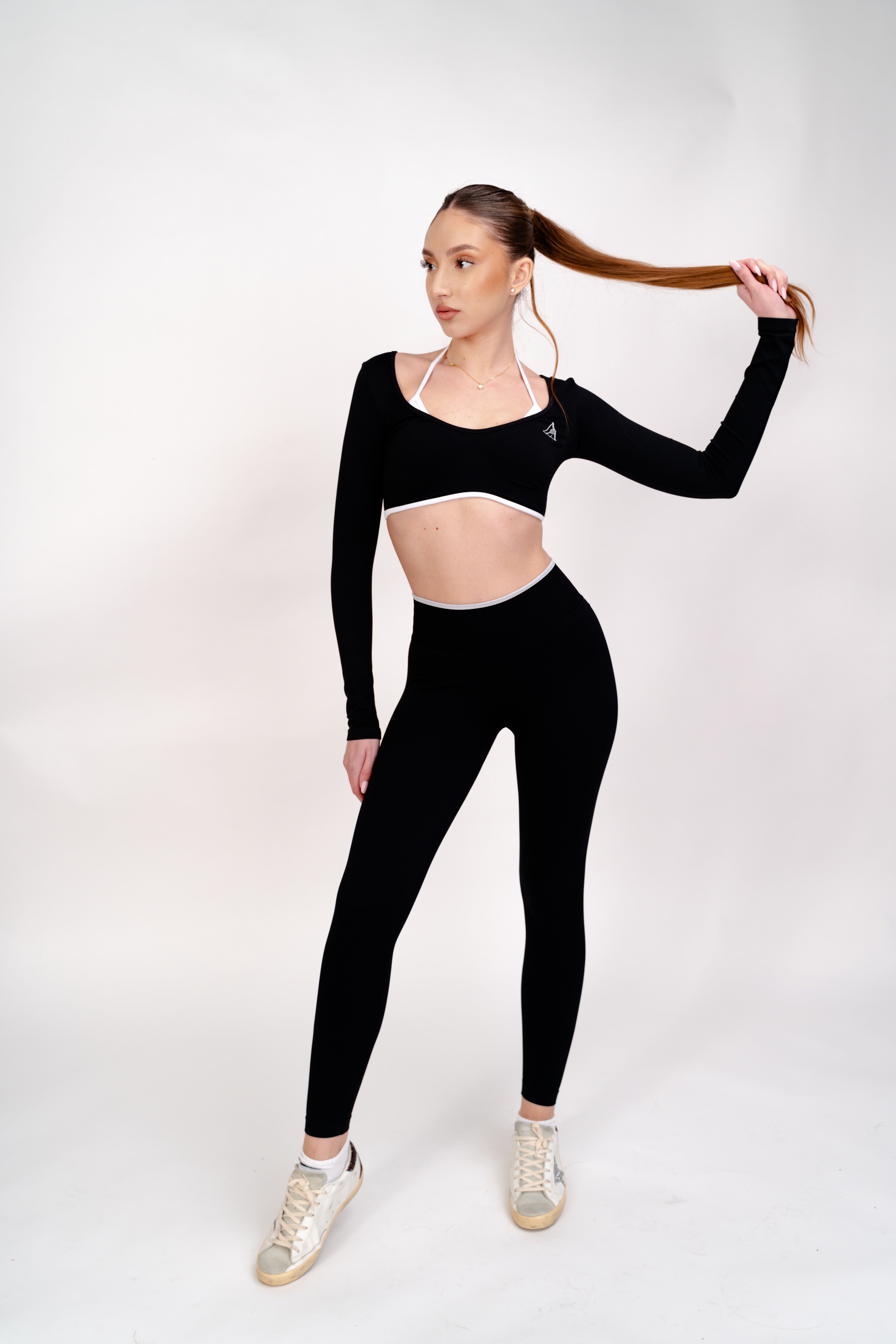 Set 2 piese Eclipse Negru - Top si Colanti