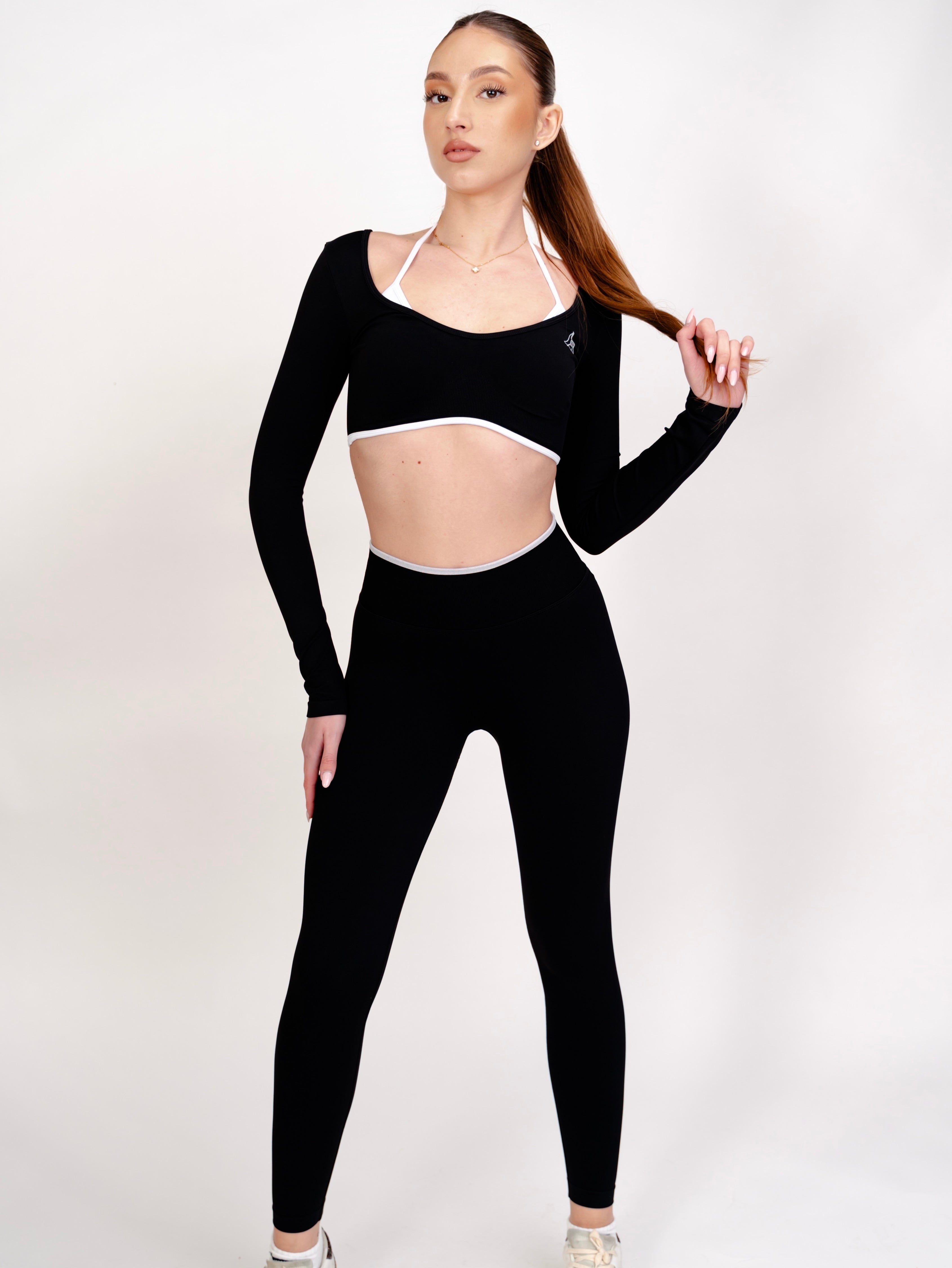 Set 2 piese Eclipse Negru - Top si Colanti