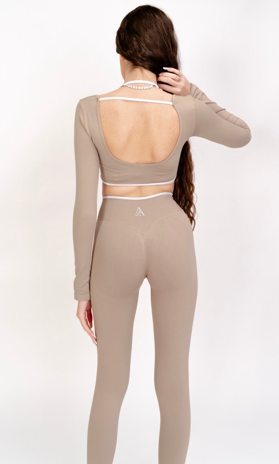 Set 2 piese Eclipse Nude Cappuccino - Top si Colanți